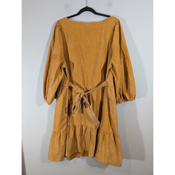 Ava & Viv Dress Women Plus 2X Copper 3/4 Balloon Sleeve Boho Peasant - Picture 2 of 7